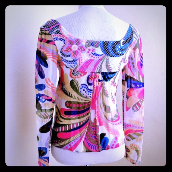Vintage Gianni Versace ss 2002 Psychedelic runway blouse - Picture 3 of 6